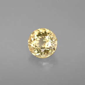 Turmalina amarillo natural de 1,28 ct, corte redondo, VS