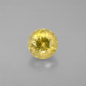 Turmalina amarillo natural de 1,26 ct, corte redondo, VS-SI