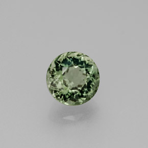 Turmalina verde natural de 1,29 ct, corte redondo, VS