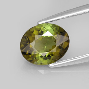 Turmalina multicolor natural de 1,34 ct, corte óvalo, VS