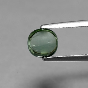 Turmalina verde natural de 0,97 ct, corte cojín, transparente