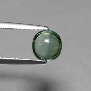 Turmalina verde natural de 0,97 ct, corte cojín, transparente