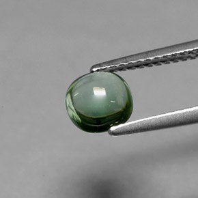 Turmalina verde natural de 0,97 ct, corte cojín, transparente