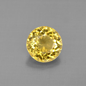 Turmalina amarillo natural de 0,99 ct, corte redondo, VS