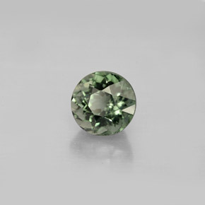 Turmalina verde natural de 1,31 ct, corte redondo, VS