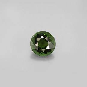 Turmalina verde natural de 0,91 ct, corte redondo, VS