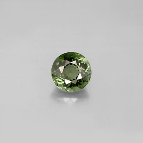 Turmalina verde natural de 0,90 ct, corte redondo, VVS-VS