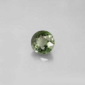 Turmalina verde natural de 0,90 ct, corte redondo, VVS-VS