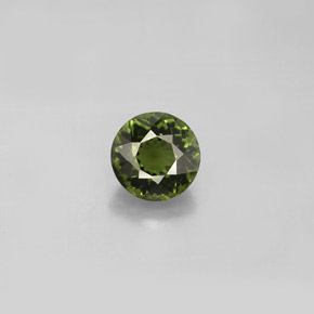 Turmalina verde natural de 1,04 ct, corte redondo, VVS-VS