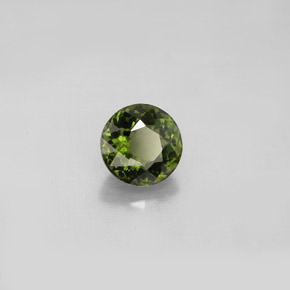 Turmalina verde natural de 1,04 ct, corte redondo, VVS-VS