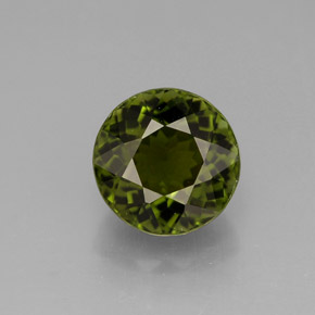 Turmalina verde natural de 1,30 ct, corte redondo, VS