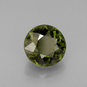 Turmalina verde natural de 1,30 ct, corte redondo, VS
