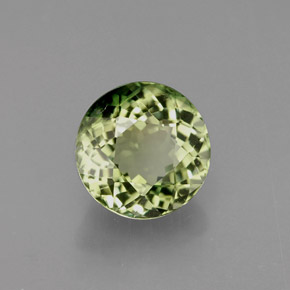 Turmalina verde natural de 1,18 ct, corte redondo, VS