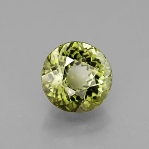 Turmalina verde natural de 1,15 ct, corte redondo, VS