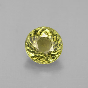Turmalina amarillo natural de 1,03 ct, corte redondo, VS