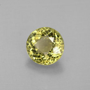 Turmalina amarillo natural de 1,03 ct, corte redondo, VS