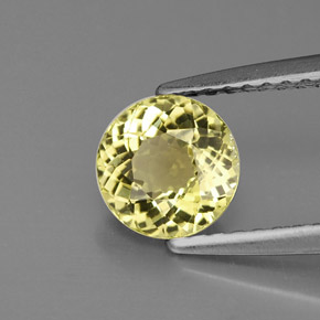 Turmalina amarillo natural de 0,92 ct, corte redondo, VS