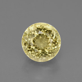 Turmalina amarillo natural de 1,22 ct, corte redondo, VS