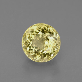 Turmalina amarillo natural de 1,22 ct, corte redondo, VS