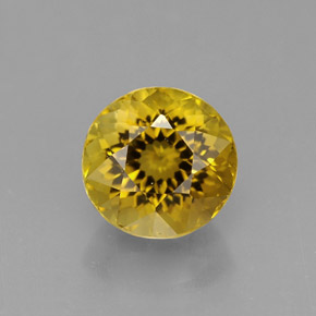 Turmalina amarillo natural de 1,19 ct, corte redondo, VS