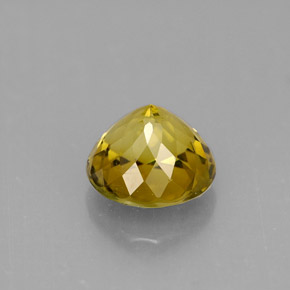 Turmalina amarillo natural de 1,19 ct, corte redondo, VS