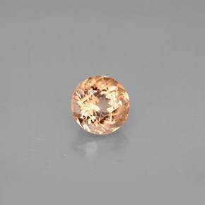 Turmalina naranja natural de 1,07 ct, corte redondo, VS
