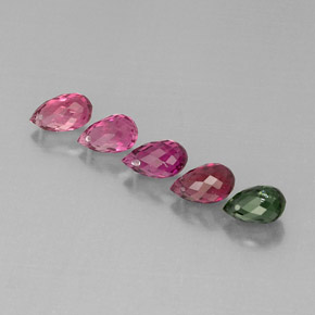 Gemas de turmalina multicolor natural de  ct, briolette, VVS-VS
