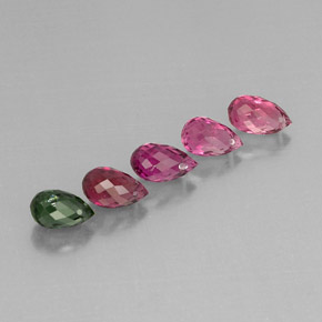 Gemas de turmalina multicolor natural de  ct, briolette, VVS-VS