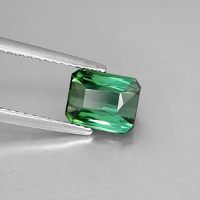 Turmalina verde natural de 1,64 ct, corte esmeralda, VVS