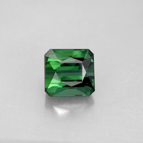 Turmalina verde natural de 2,06 ct, corte esmeralda, VVS