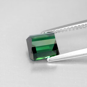 Turmalina verde natural de 2,06 ct, corte esmeralda, VVS