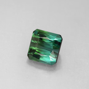 Turmalina verde natural de 2,04 ct, corte esmeralda, VVS