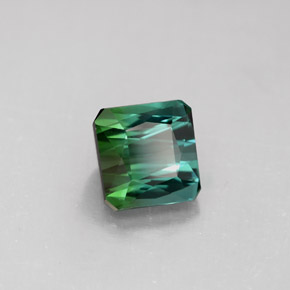 Turmalina verde natural de 2,04 ct, corte esmeralda, VVS