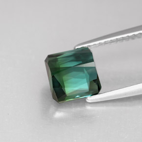 Turmalina verde natural de 2,04 ct, corte esmeralda, VVS