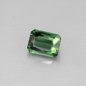 Turmalina verde natural de 1,42 ct, corte esmeralda, VVS-VS