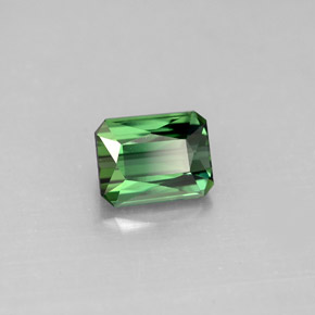Turmalina verde natural de 1,42 ct, corte esmeralda, VVS-VS