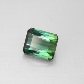 Turmalina verde natural de 1,68 ct, corte esmeralda, VS
