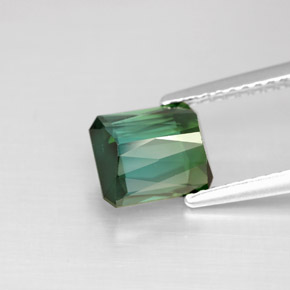Turmalina verde natural de 1,68 ct, corte esmeralda, VS