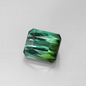 Turmalina verde natural de 2,00 ct, corte esmeralda, VVS-VS
