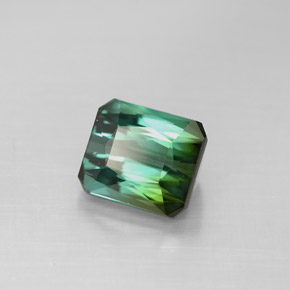 Turmalina verde natural de 2,00 ct, corte esmeralda, VVS-VS