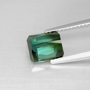 Turmalina verde natural de 2,00 ct, corte esmeralda, VVS-VS