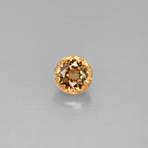 Turmalina naranja natural de 0,64 ct, corte redondo, VVS-VS