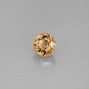 Turmalina naranja natural de 0,64 ct, corte redondo, VVS-VS