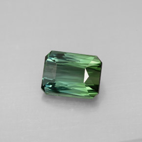 Turmalina verde natural de 1,71 ct, corte esmeralda, VVS-VS