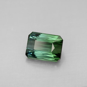 Turmalina verde natural de 1,71 ct, corte esmeralda, VVS-VS