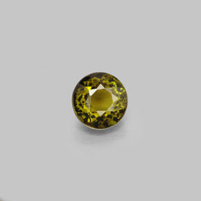 Turmalina verde natural de 1,10 ct, corte redondo, VVS