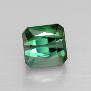 Turmalina verde natural de 1,65 ct, corte esmeralda, VVS