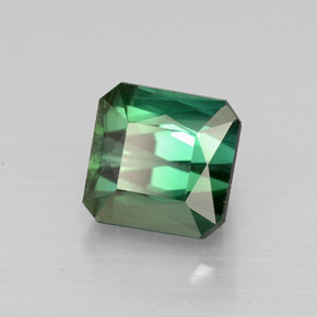 Turmalina verde natural de 1,65 ct, corte esmeralda, VVS