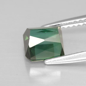Turmalina verde natural de 1,65 ct, corte esmeralda, VVS