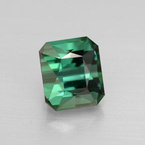 Turmalina verde natural de 1,99 ct, corte esmeralda, VVS